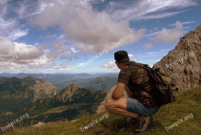 Admire Landscape Mountain Clouds Top