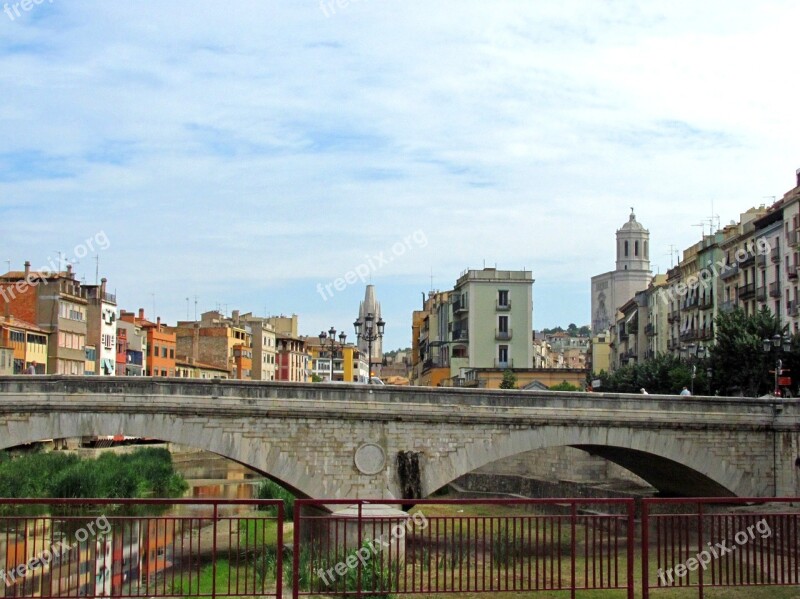 Girona Spain Travel Bridge Architecture