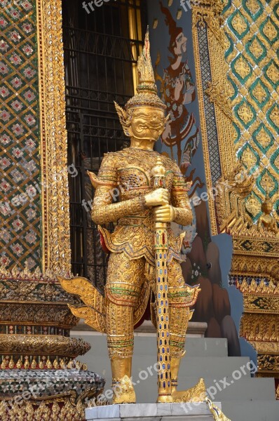 Demon Guardian Buddha Thailand Temple