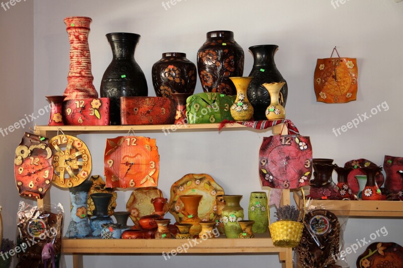 Ceramics Pots Shop Tradition Horezu