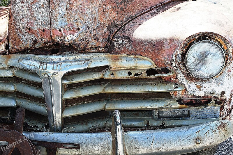 Oldtimer Car Wreck Vintage Automotive Classic Car