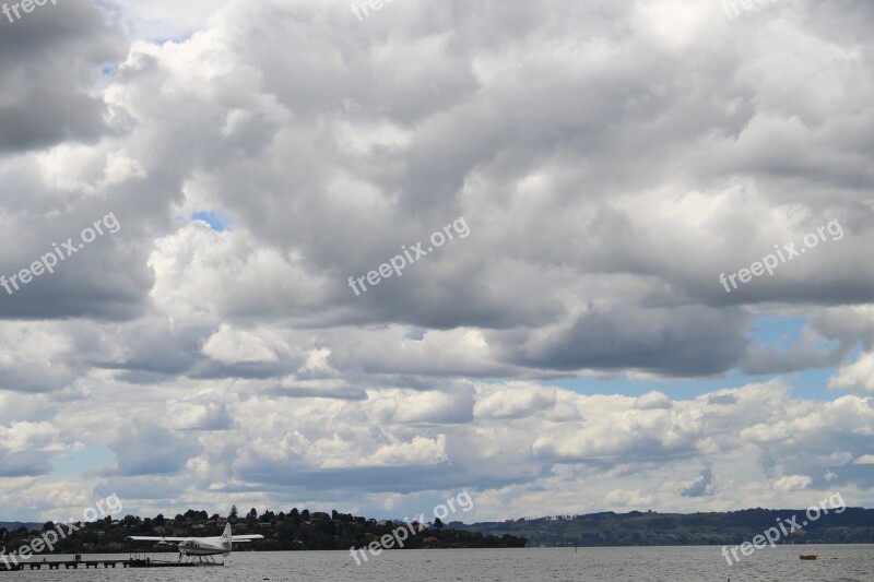 Rotorua Lake Rotorua Clouds Cloudiness Sky