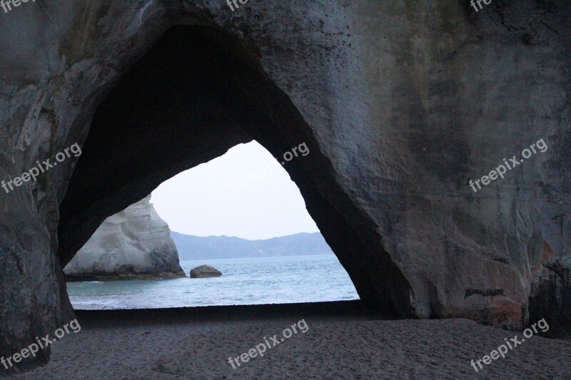 Cathedral Cove New Zealand North Island Landscape Nature