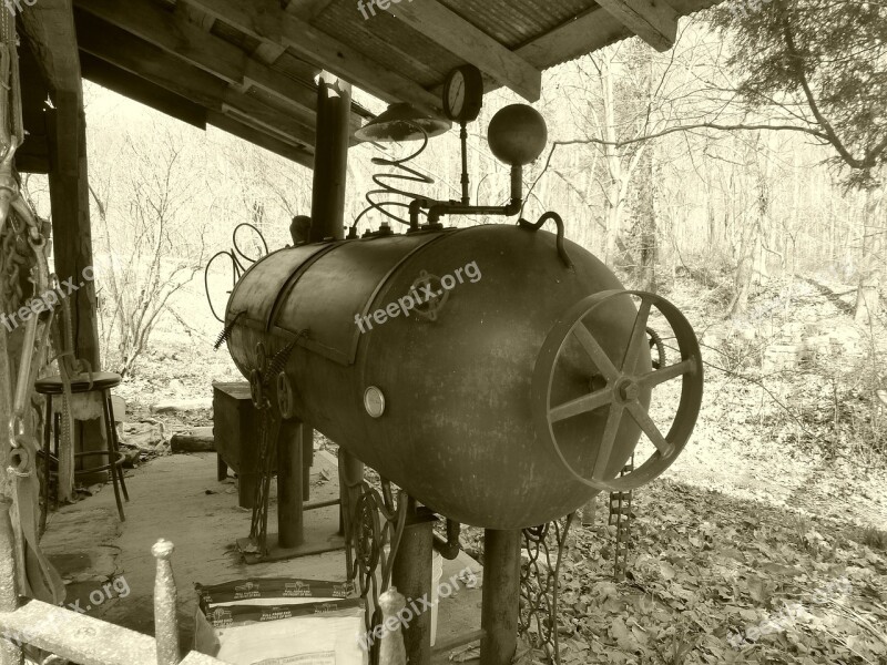 Steampunk Grill Sepia Rusty Metal