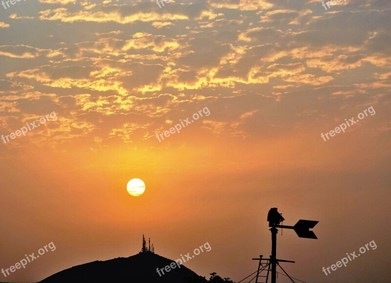 Dawn Tenerife Mill The Sunset Sky