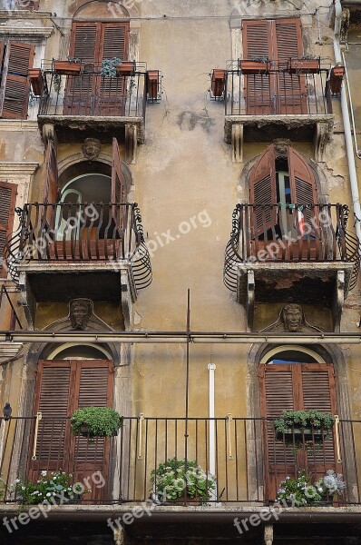 Balconies Balcony Italy Verona Typical Italian