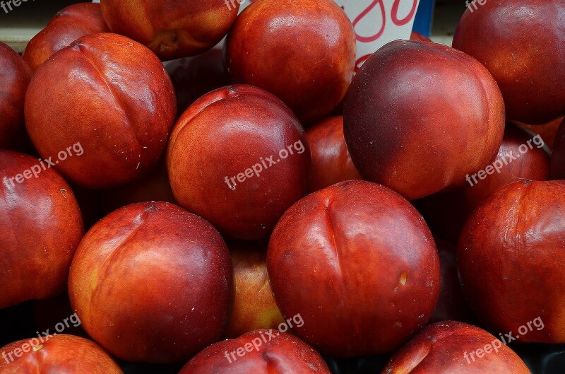 Nectarines Red Fruit Fruit Stall Decorative Fruit Display