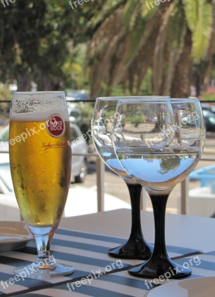 Still Life Wine Glasses Beer Fougères Water