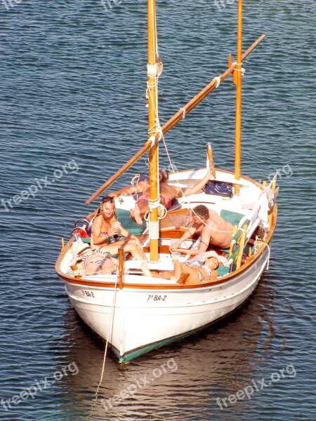 Sailing Boat For Anchor Luck Relaxation Rest