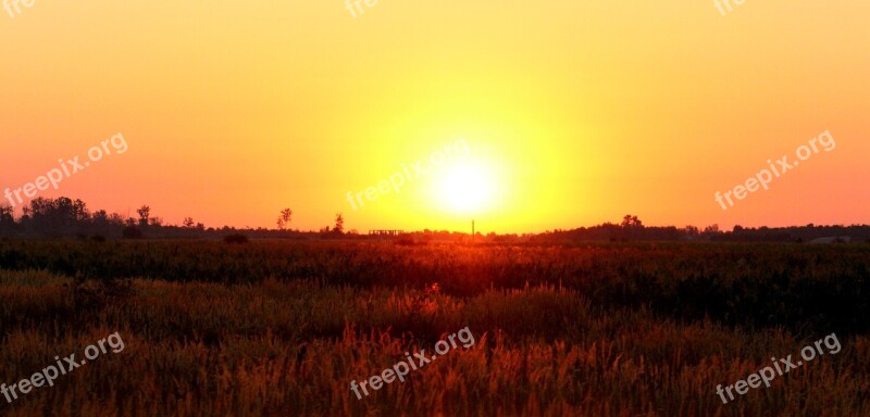 Sunrise Sun Sky Plain Red