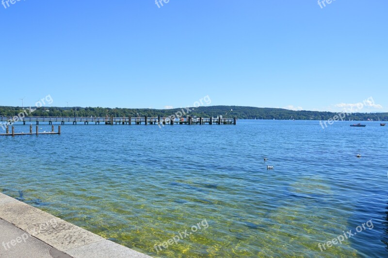 Starnberger See Lake Water Summer Water Of Starnberger Lake