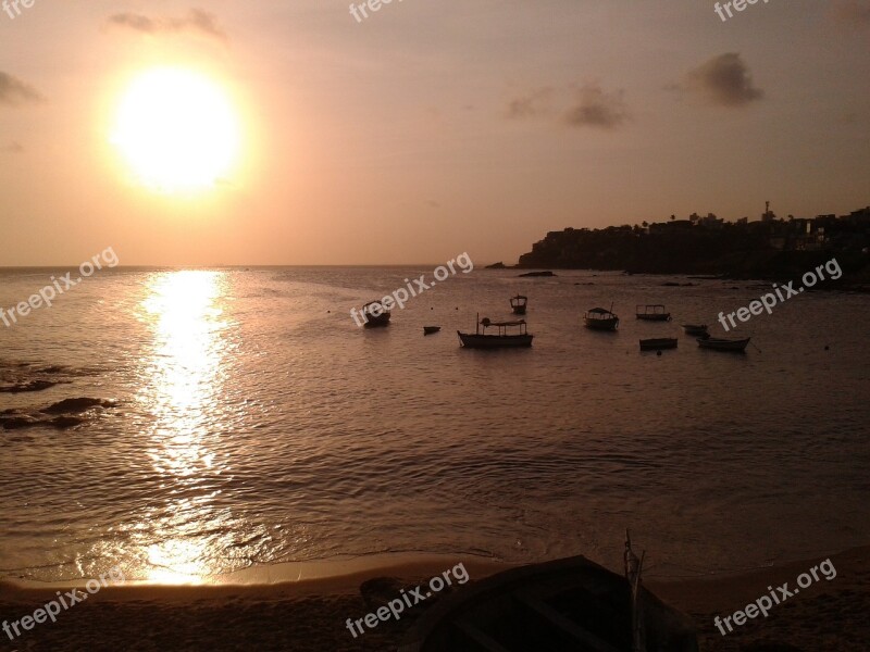 Sunset Nature Mar Red River Salvador