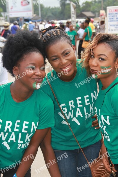 Young Girls Smile Nigerians Cotonou