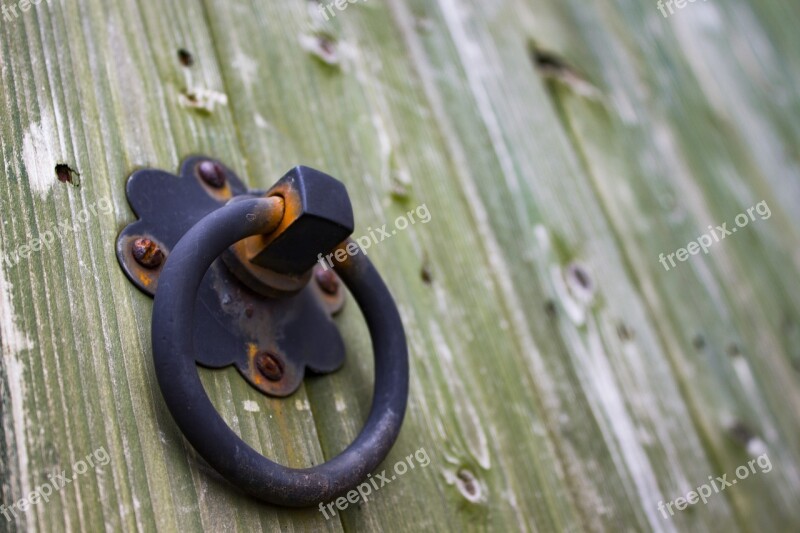 Gate Knocker Handle Wood Old