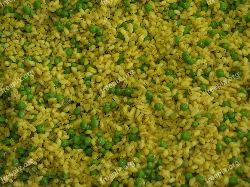 Peas Rice Cooked Food Dining