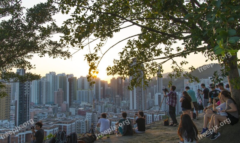 Hill Urban Moon City Skyline