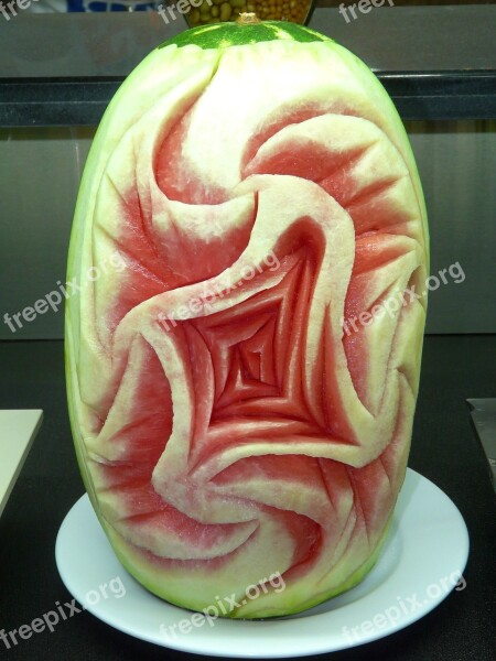 Watermelon Carved Artwork Free Photos