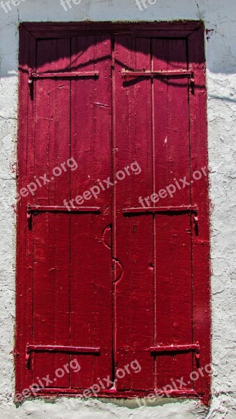 Window Wooden Red House Old