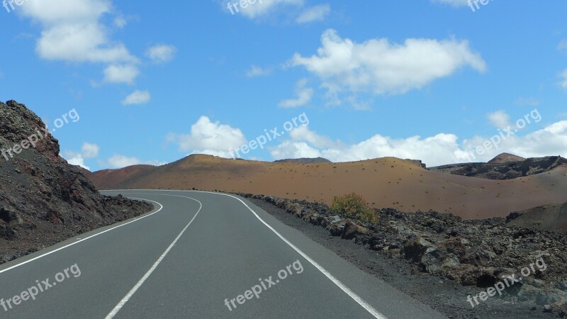 Road Away Landscape Nature Asphalt