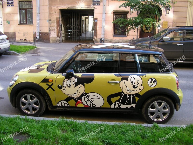 Car Airbrush St Petersburg Russia Bad Mickey Mouse