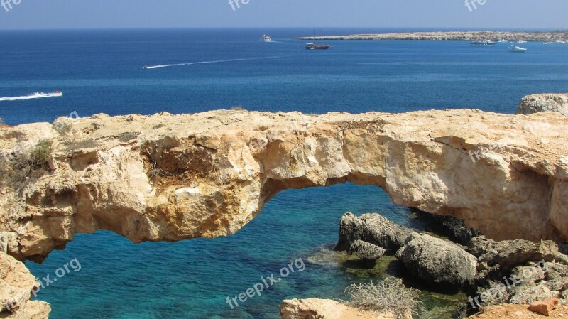 Cyprus Cavo Greko Korakas Bridge Landscape Rock