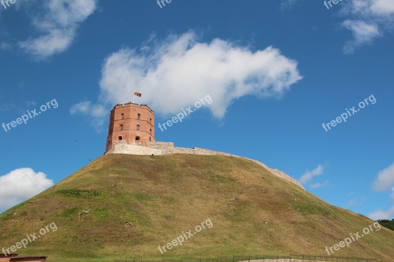 Vilnius Lithuania Mountain Flag Fortress