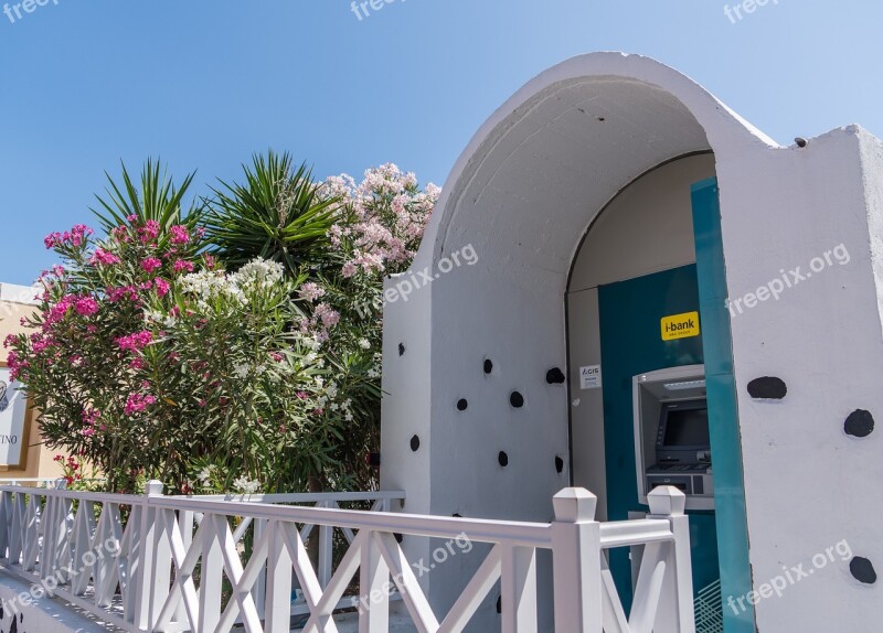 Santorini Oia Greece Flowers Architecture