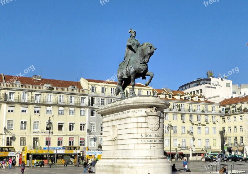 Portugal Lisbon Statue Equestrian Place