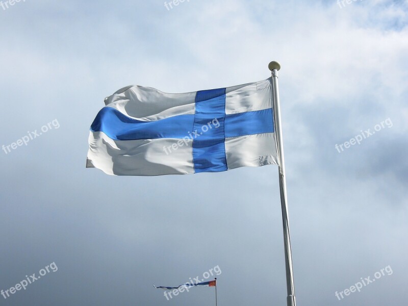 Flag Blue White Finnish Flag Of Finland