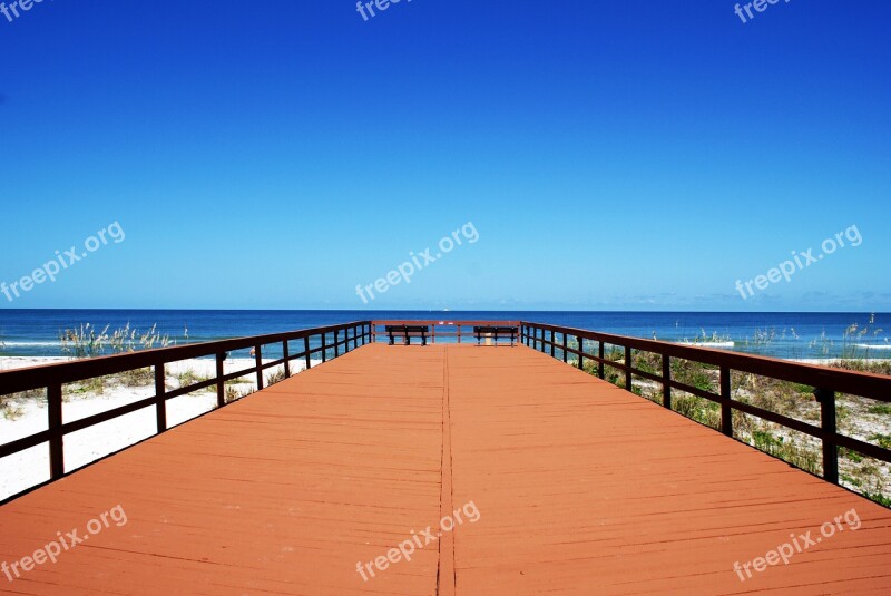 Pier Beach Sky Sand Water