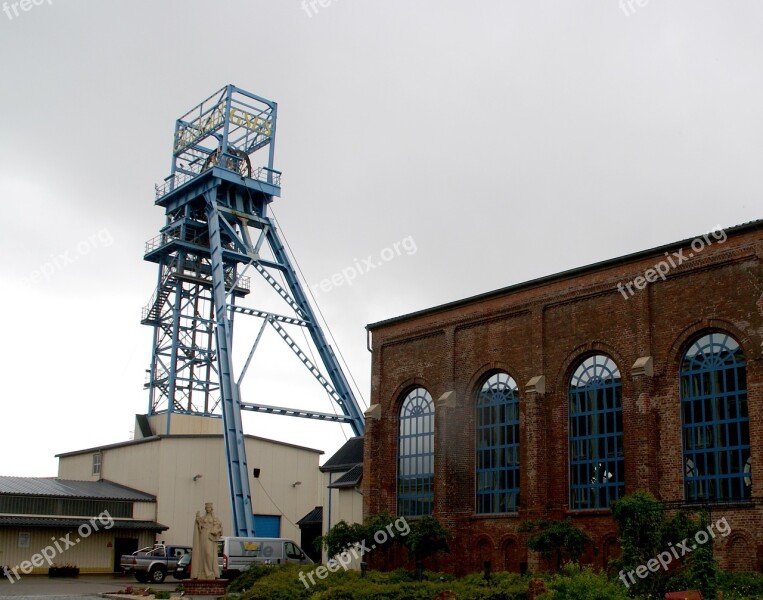 Headframe Sondershausen Mine Thuringia Germany Steel Scaffolding