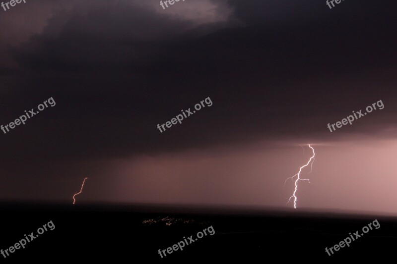 Lightning Thunderstorm Storm Weather Clouds