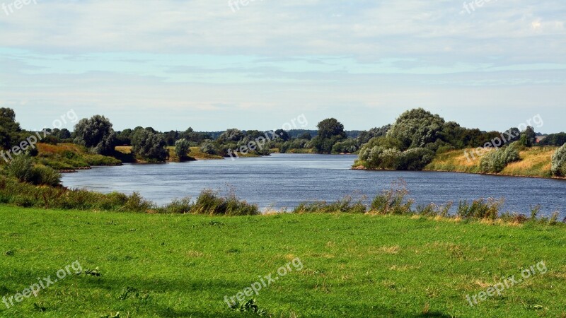 River Landscape Weser Nature Water