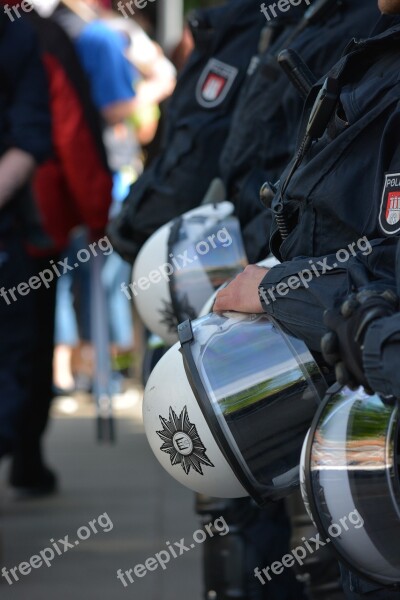 Police Hamburg Barrier Protection State Power