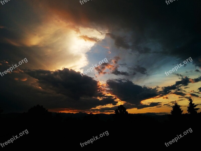 Sky Clouds Sunset Colorado Boulder