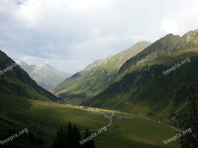 Mountain Valley Landscape Tyrol Firs