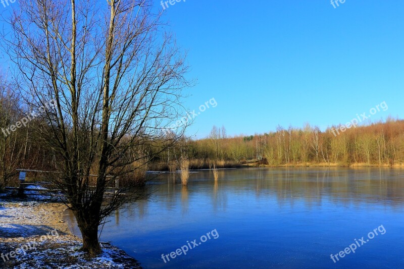 Winter Lake Cold Wintry Water