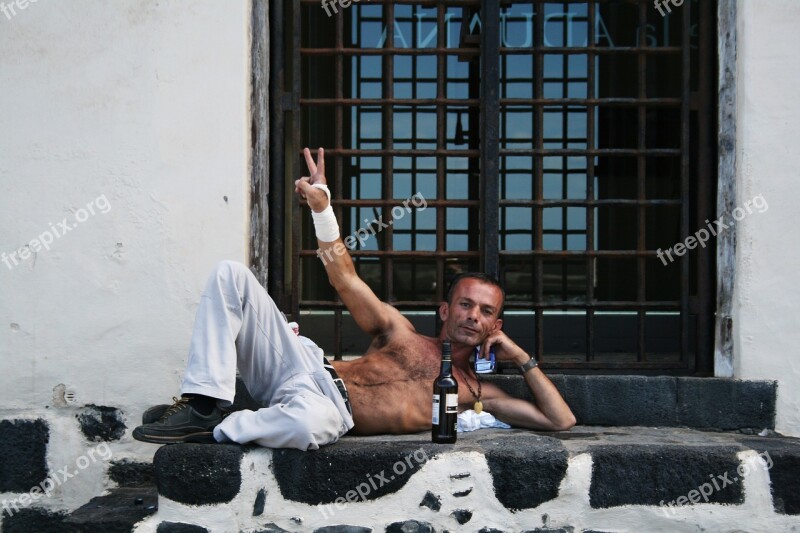 Tenerife Homeless Man Beer Peace Free Photos