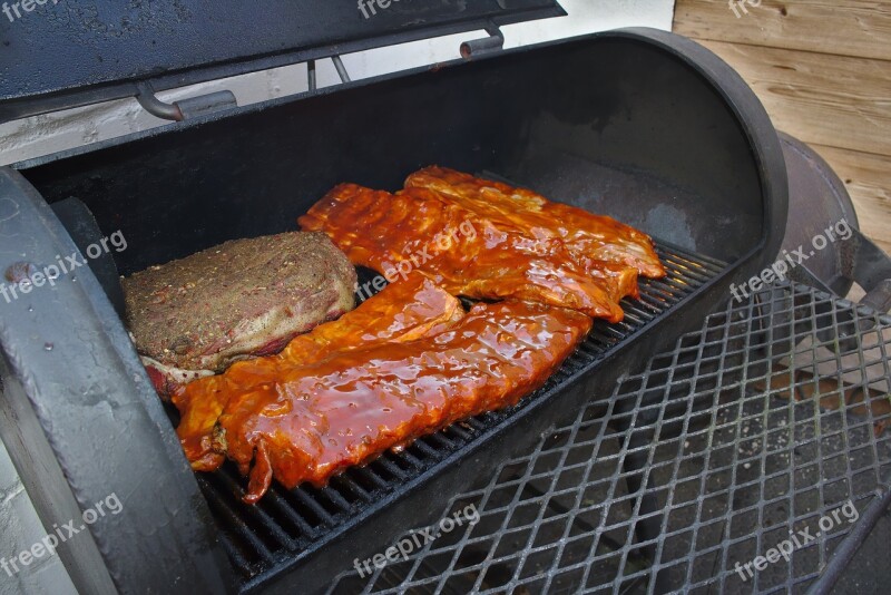 Grill Barbecue Ribs Steack Eat