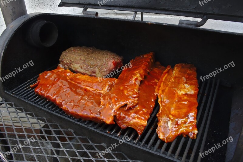 Grill Barbecue Ribs Steack Eat