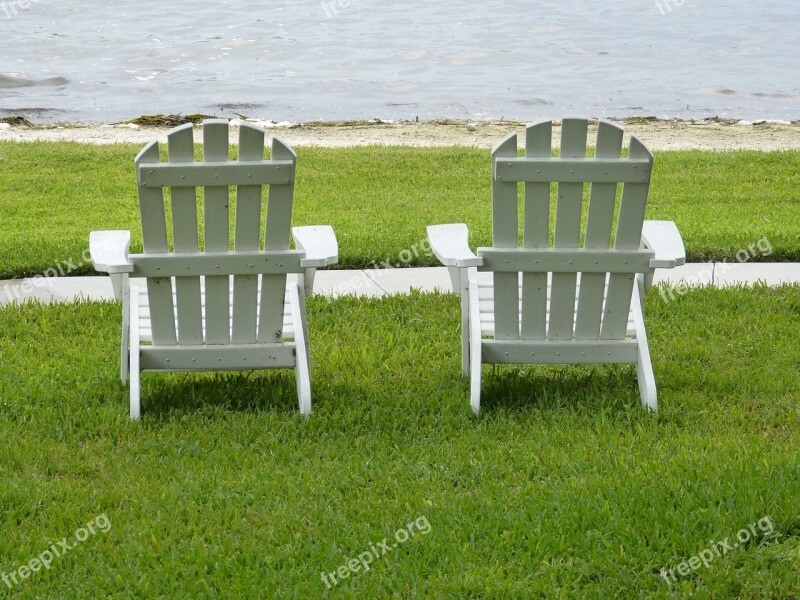 Adirondack Chairs Lake Relaxing Wooden Chairs Florida