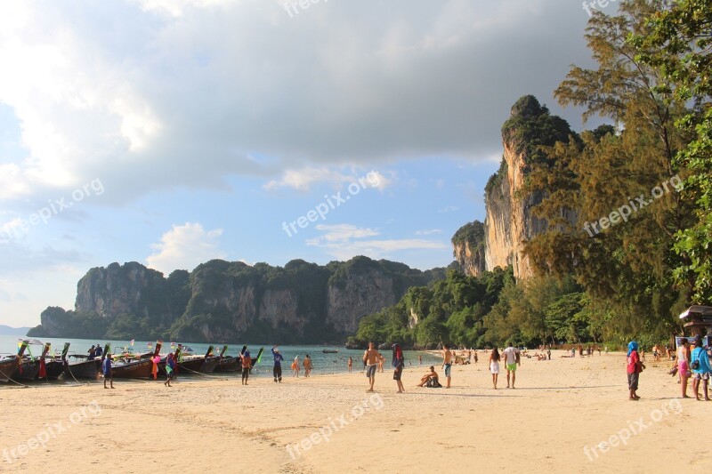 Railay Thailand Beach Water Sea