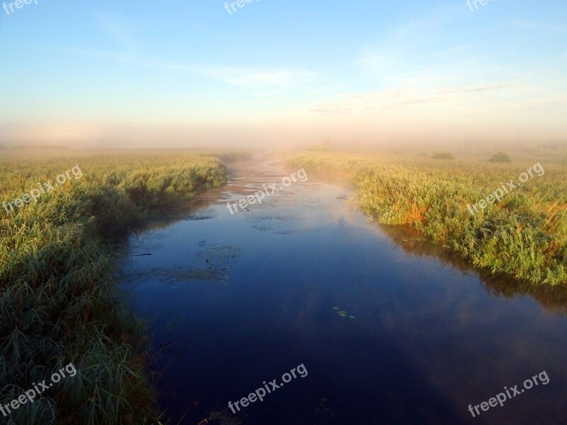 River Bank Morning Rest Water