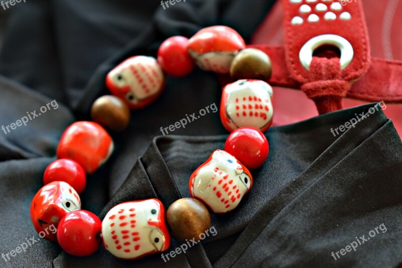 Bracelet Jewelry Red And Black Close Up Macro