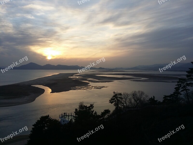 In The Evening Sunset Landscape Nature Evening Glow