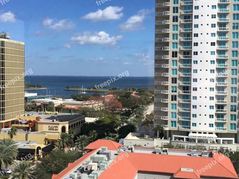 Ocean View Buildings Skyline City Sea