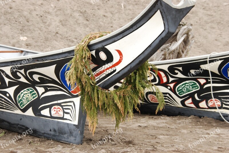 Canoe Boat Ceremony Native American Pacific