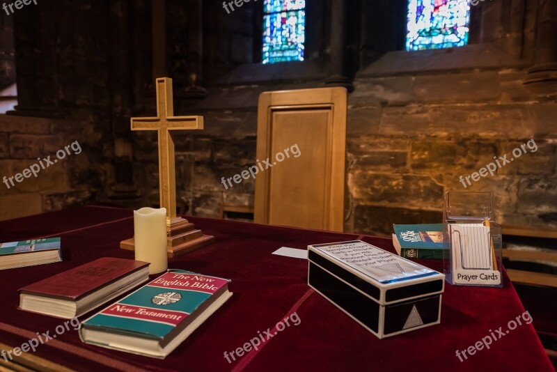 Church Bible Cross Prayer Altar