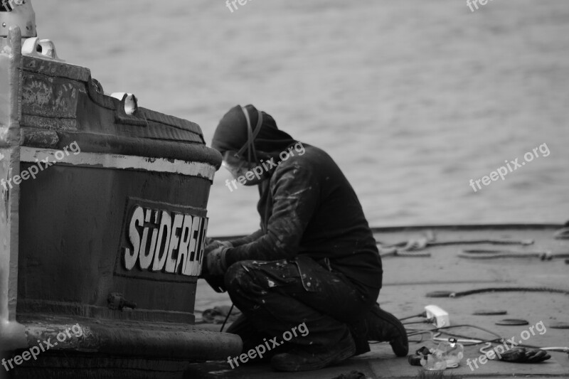 Port Hamburg Barge Repair Süderelbe