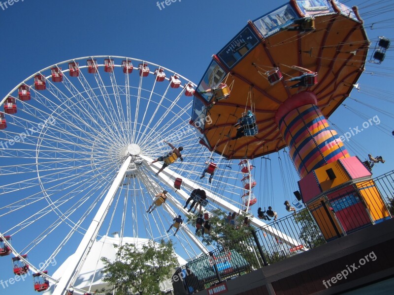 Chicago Navy Pier Ferris Wheel Illinois Pier